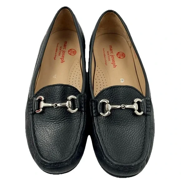 Marc Joseph New York Black York Terrace Leather Loafer Size 8.5 Made in Brazil - Picture 1 of 9